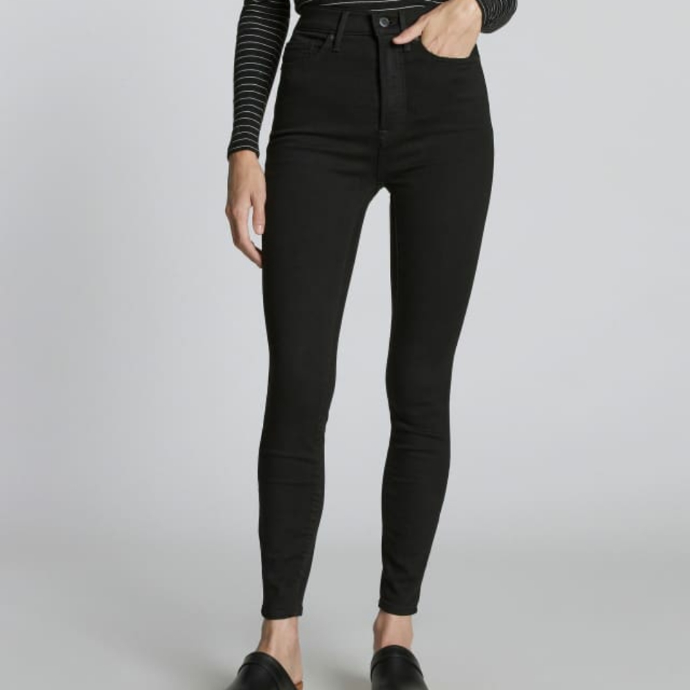 Everlane High Waist Black Skinny Jeans